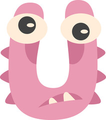 Cute Monster Alphabet U Illustration