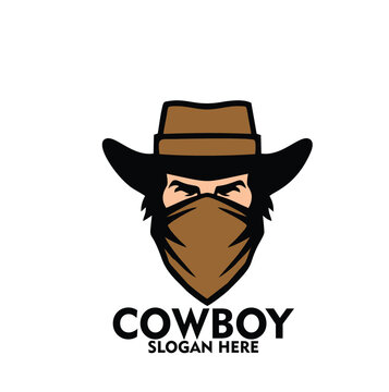 Design logo icon character mascot cowboy