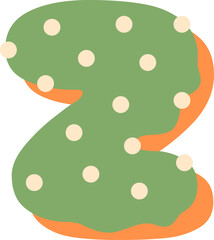 Cute Cake and Donut Alphabet Z Illustration