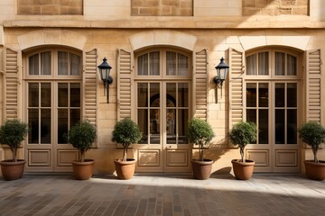 Fototapeta na wymiar Old Parisian building model, generative ai