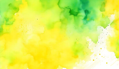 Obraz na płótnie Canvas Green, Yellow Abstract Background. Watercolor. Colorful Artistic Background