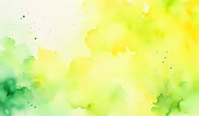 Obraz na płótnie Canvas Green, Yellow Abstract Background. Watercolor. Colorful Artistic Background