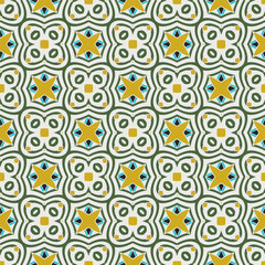 Geometric ornament in ethnic style.Seamless pattern with abstract  shapes.Repeat design for fashion, textile design,  on wall paper, wrapping paper, fabrics and home decor.