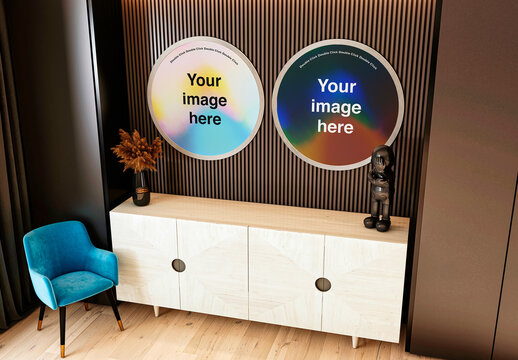 Elegant Living Dining Room Mockup Scene 05