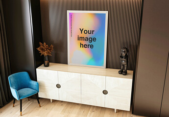 Elegant Living Dining Room Mockup Scene 01