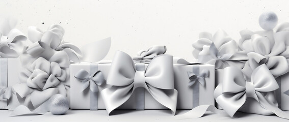 holiday decoration gold box christmas surprise present white happy gift. Generative AI.