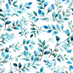 seamless floral pattern with leaves, generative AI 