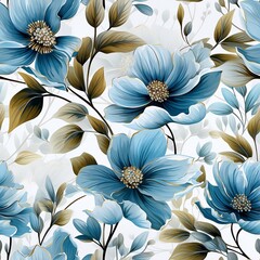 seamless floral background, generative Ai 