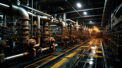 Fototapeta premium Industrial factory with no people.