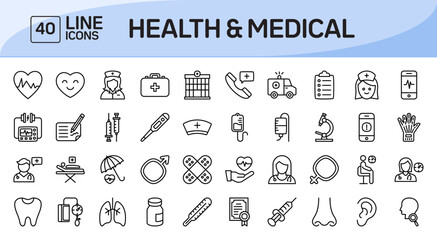 Health & Medical Line Icons Pack Vol 2