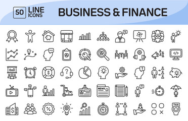 Fototapeta na wymiar Business and Finance Line Icons Pack Vol 2