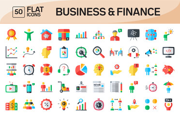Business and Finance Flat Icons Pack Vol 2