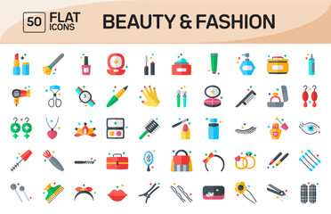 Beauty and Fashion Flat Icons Pack Vol 2