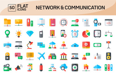 Network and Communication Flat Icons Pack Vol 2