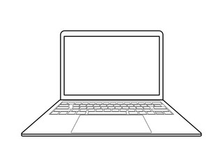 Laptop front view. Illustration on transparent background