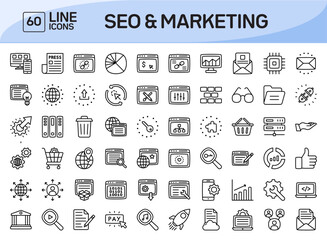Seo and Marketing Line Icons Pack Vol 2