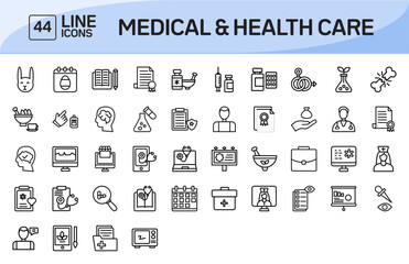 Medical and Health Care Line Icons Pack Vol 1