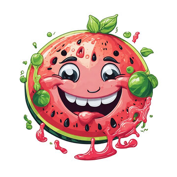 Funny watermelon sticker PNG, AI tools generated image