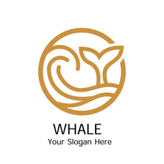 Whale Monoline Luxury Company Logo Design