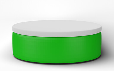 3D, cylinder podium display scene of minimal geometric platform base isolated on transparent background png file.