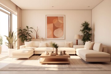 Fototapeta na wymiar wide view details of a sleek, contemporary living room sofa, couch, pillows and tv stand
