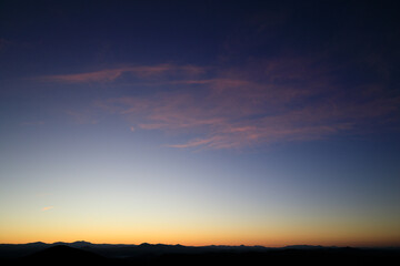 Sunrise over Laguna Mountains in San Diego California