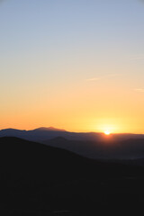 Sunrise over Laguna Mountains in San Diego California