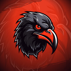 Eerie Raven: Modern Mascot Logo Design for Sports & Esports - Unleash Fear on T-Shirts and Badge