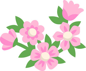 Cute Pink Flower Illustration
