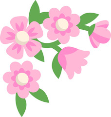 Cute Pink Flower Illustration