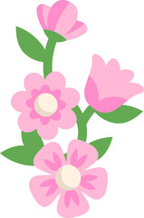 Cute Pink Flower Illustration