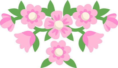 Cute Pink Flower Illustration