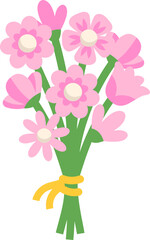 Cute Pink Flower Illustration