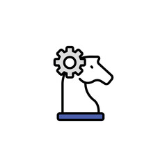 Strategy icon design with white background stock illustration