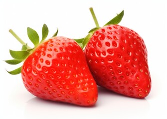Two strawberries isolated
