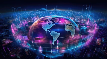 Obraz premium Global Digital Network A Comprehensive Guide to the Backbone of the Modern World