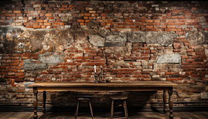 Background of old vintage brick wall ,Ai generated art illustration.