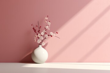 Obraz na płótnie Canvas Pink vase with flowers