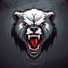 Unleash the Beast: Evil Bear Mascot Logo Design for Sports & Esports Merchandise