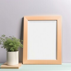 Mockup of a picture frame, advertising, decoration. A realistic presentation of a picture frame. Ai generated.