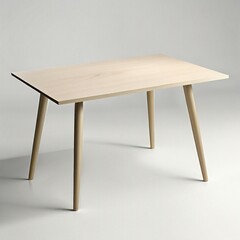 Mockup table in a white room. Ai generated.