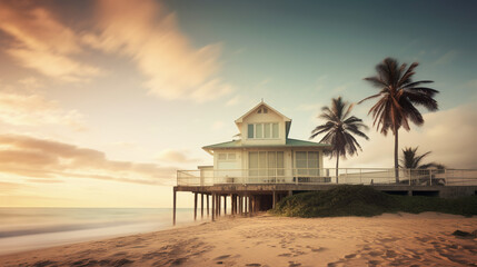 Fototapeta premium plage, coucher de soleil, sable, californie,