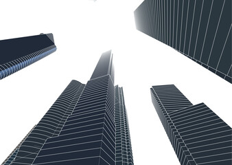 Obraz na płótnie Canvas Skyscrapers in the city 3d illustration