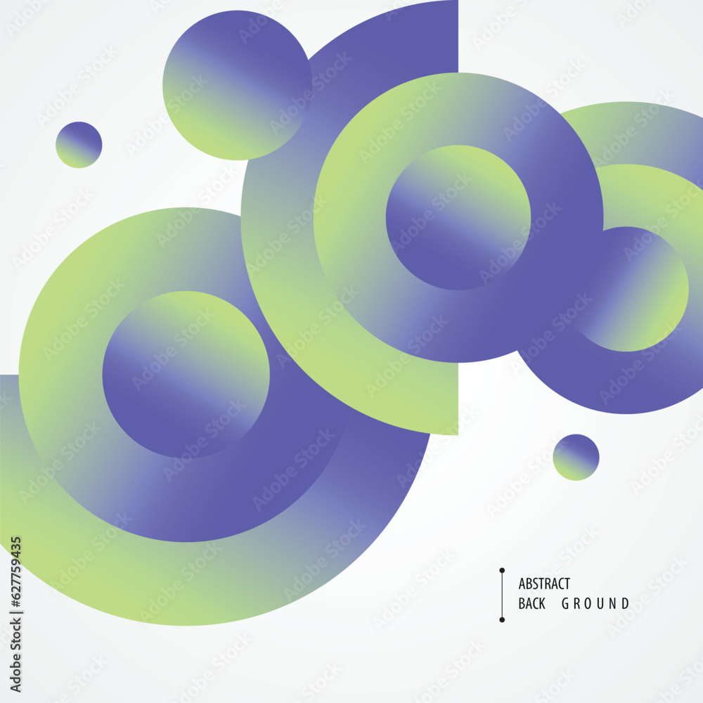 Aufkleber Circles gradient vector design. Minimal modern gradient. Abstract cover background. Dynamic connect shapes template