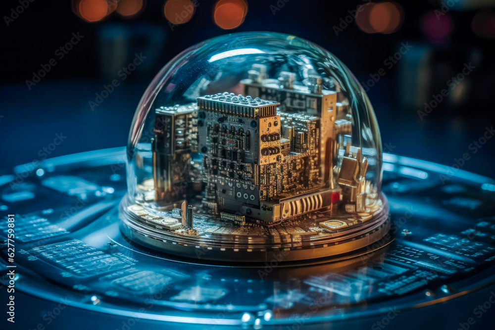 Poster digital padlock. cyber security technology network data protection technology virtual dashboard.onli