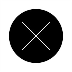  cross or x icon in flat style on white background