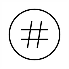 Hastag icon vector. Tag icon symbol illustration on white background
