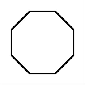 octagon shapes with outlines and fill colors, fields for logos or symbols, math teaching pictures.