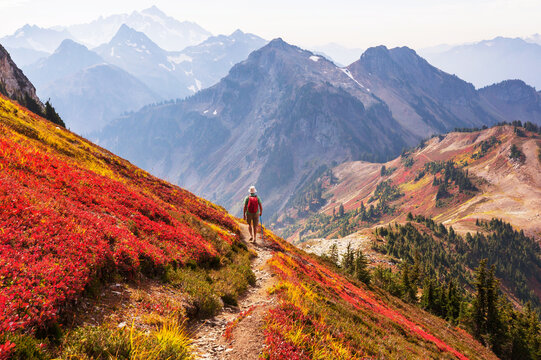 Hike in autumn season