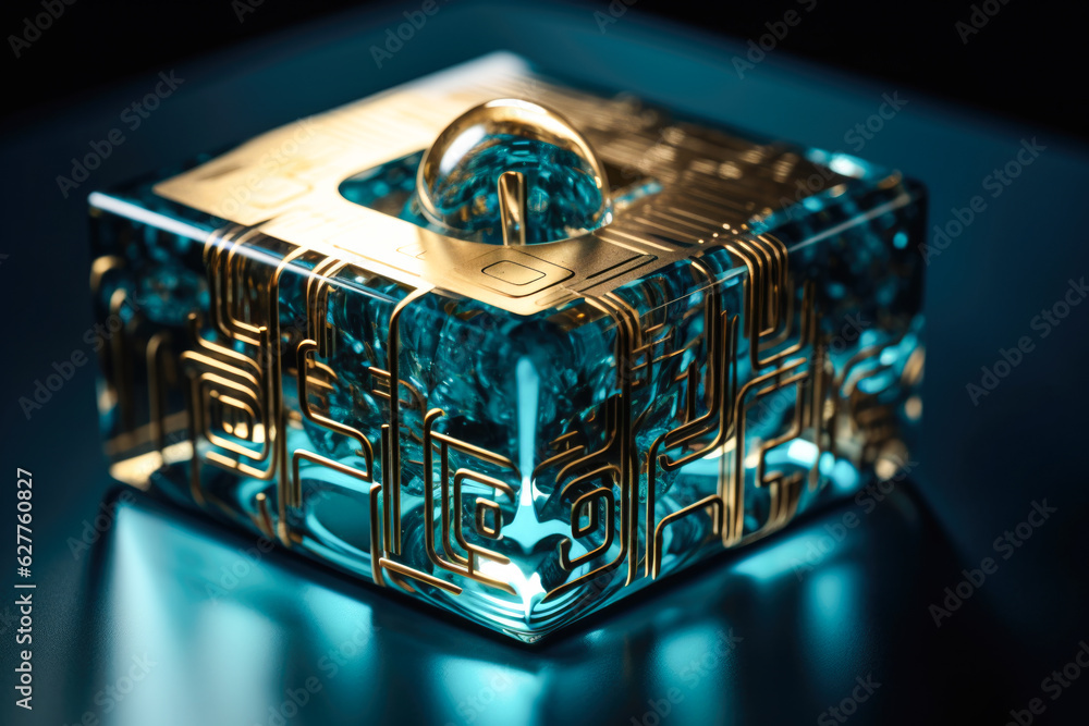 Poster digital padlock. cyber security technology network data protection technology virtual dashboard.onli